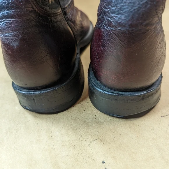 Lucchese Boots men's size 10 D. Exotic Genuine Black Cherry Smooth Ostrich leath